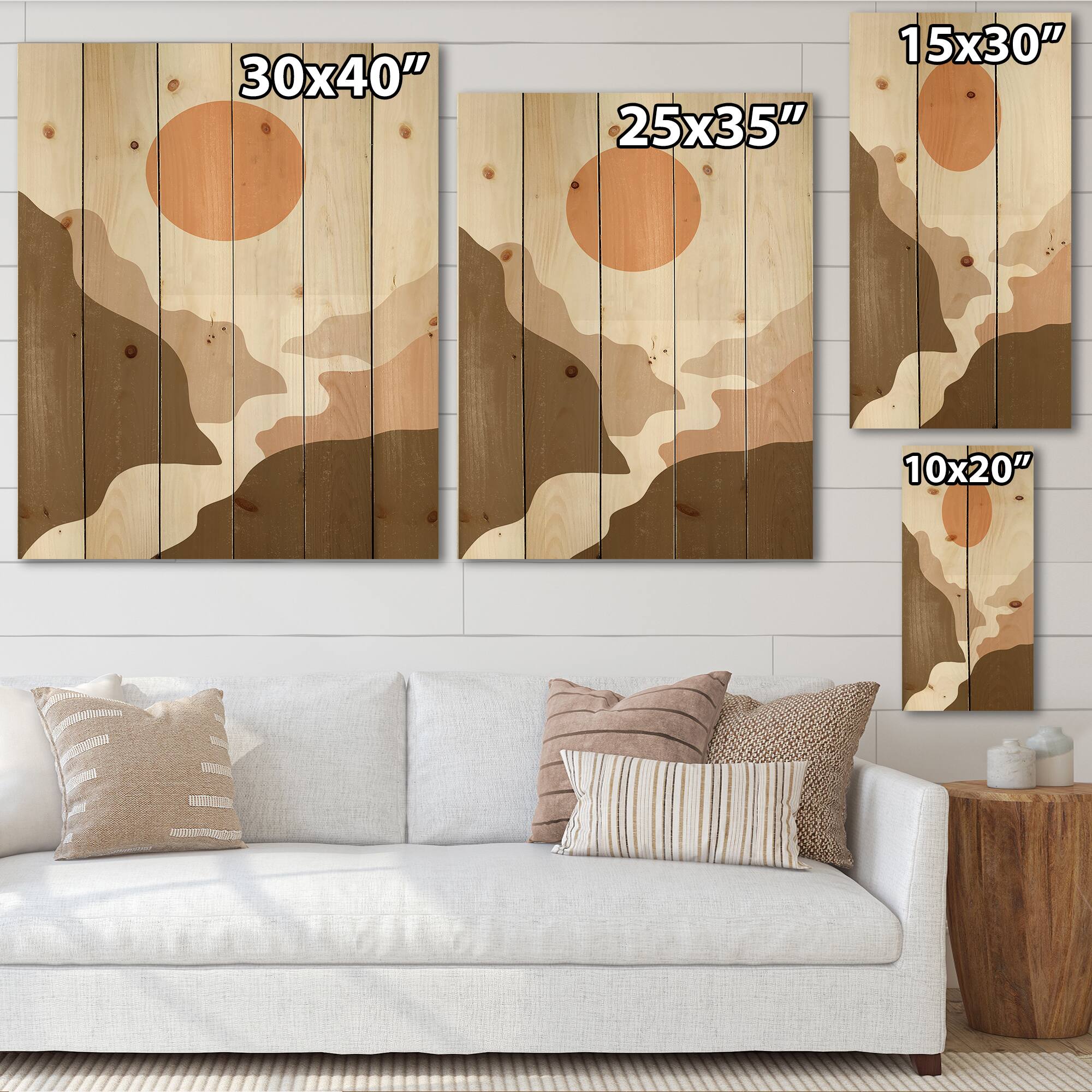 Designart - Lanscape With Full Moon In Terracotta Tones